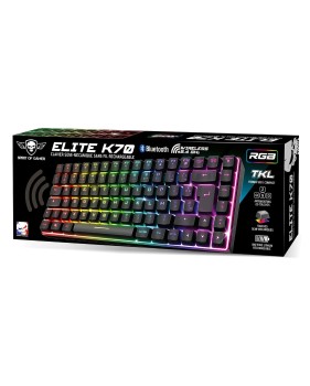 Spirit of Gamer - Clavier Semi-mécanique TKL RGB Sans fil - ELITE-K70