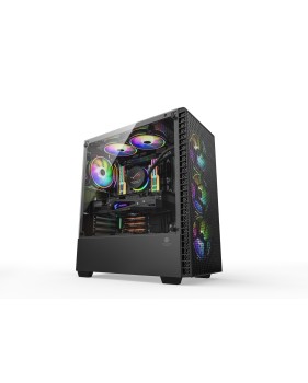 Boîtier PC Gamer WHITE SHARK Warhead Avec Rétroéclairage RGB - Noir