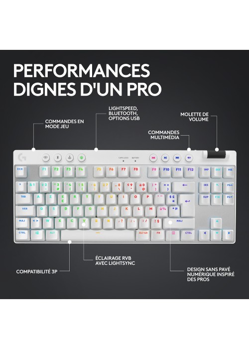 Logitech G Pro X TKL Lightspeed (Blanc)